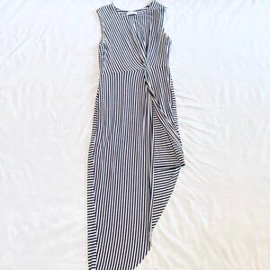 Anthropologie Bailey 44 knit dress Medium black white stripe stretch asymetrical